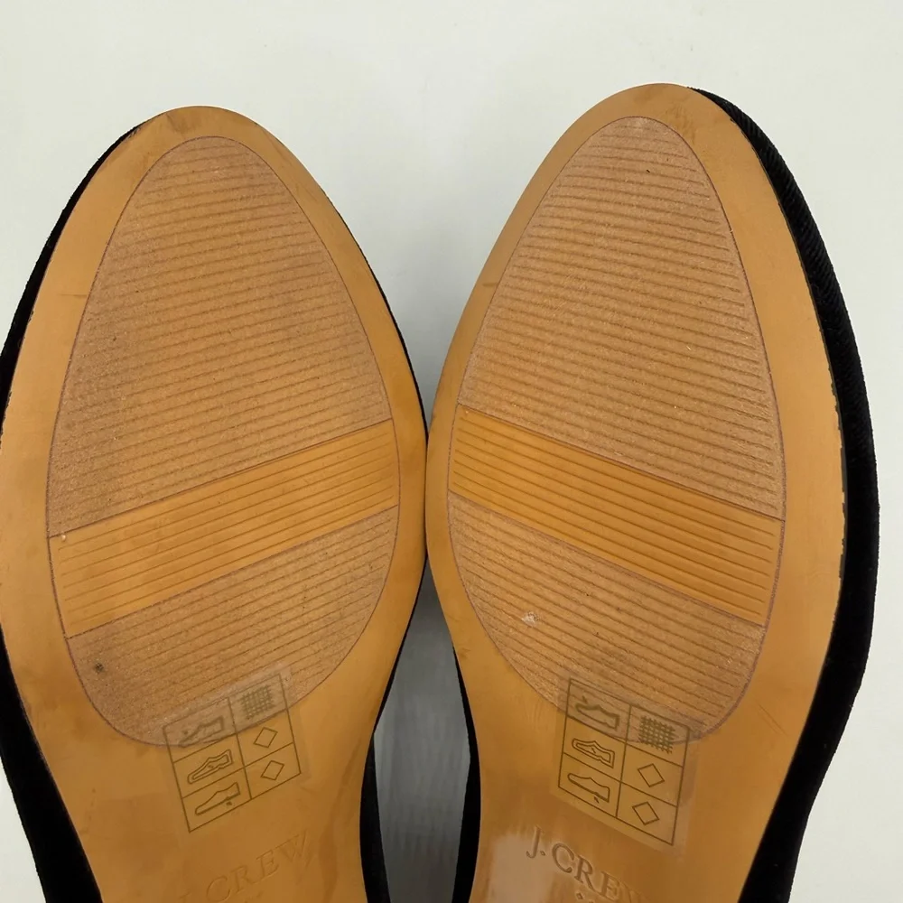 J. Crew Classic Black Velvet Slip-On Loafers – Elegant Minimalist Dress Flats - Picture 10 of 16